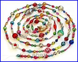 ALL Vintage & Antique 10 Feet! MERCURY GLASS Xmas BIG BEAD Garland ORNAMENT 120