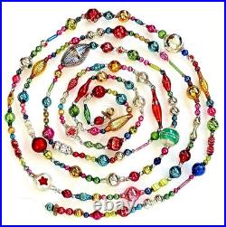 ALL Vintage & Antique 10 Feet! MERCURY GLASS Xmas BIG BEAD Garland ORNAMENT 120