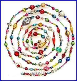 ALL Vintage & Antique 10 Feet! MERCURY GLASS Xmas BIG BEAD Garland ORNAMENT 120