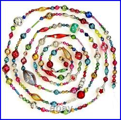 ALL Vintage & Antique 10 Feet! MERCURY GLASS Xmas BIG BEAD Garland ORNAMENT 120
