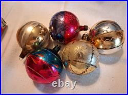 ALot VTG Large Glass Pictured Indent TEARDROP DROP Mica Xmas Ornaments Poland