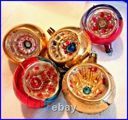 ALot VTG Large Glass Pictured Indent TEARDROP DROP Mica Xmas Ornaments Poland