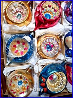 ALot VTG Large Glass Pictured Indent TEARDROP DROP Mica Xmas Ornaments Poland ALot VTG Large Glass Pictured Indent TEARDROP DROP Mica Xmas Ornaments Poland