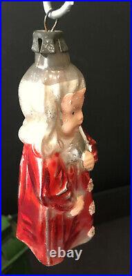 ANGELIC GIRL Antique Figural Christmas glass German ornament