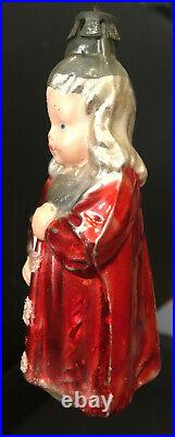 ANGELIC GIRL Antique Figural Christmas glass German ornament