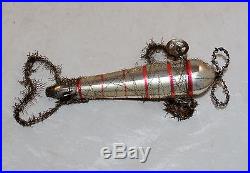 ANTIQUE CHRISTMAS ORNAMENT DRESDEN AIRPLANE SANTA BLOWN MERCURY GLASS TINSEL