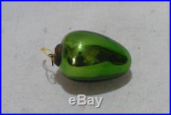ANTIQUE GERMAN CHRISTMAS 2.5 GREEN KUGEL GLASS EGG ORNAMENT COLLECTIBLE