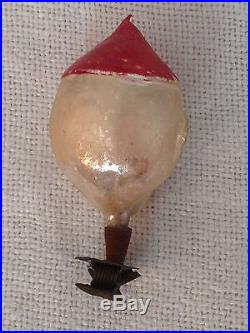 ANTIQUE GERMAN GLASS CHRISTMAS ORNAMENT CHARACTER HEAD ELF GNOME CLOWN GERMANY