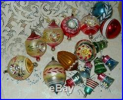 ANTIQUE GERMAN Mercury GLASS TEARDROP Bells CHRISTMAS ORNAMENTS Waffle Indent