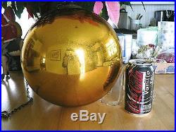 Antique Vintage 11 Gold Amber Kugel Christmas Ornament Ball