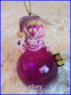 Alice in Wonderland Christmas Ornament Disney Cheshire Cat Glass Ball Ornament