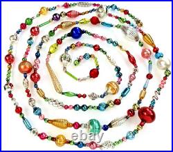 All VINTAGE & ANTIQUE 120 Xmas Mercury Glass BIG BEAD Garland Ornament 10 feet