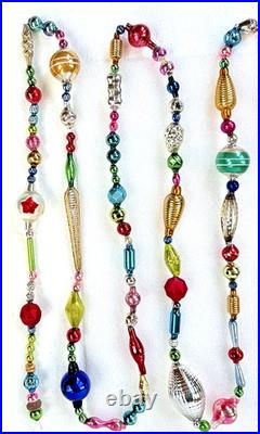 All VINTAGE & ANTIQUE 120 Xmas Mercury Glass BIG BEAD Garland Ornament 10 feet