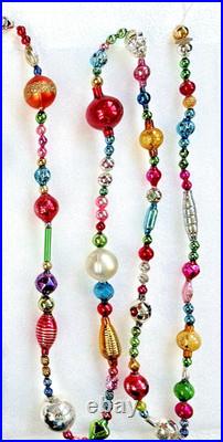 All VINTAGE & ANTIQUE 120 Xmas Mercury Glass BIG BEAD Garland Ornament 10 feet
