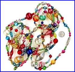 All VINTAGE & ANTIQUE 120 Xmas Mercury Glass BIG BEAD Garland Ornament 10 feet