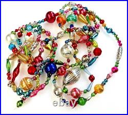 All VINTAGE & ANTIQUE 120 Xmas Mercury Glass BIG BEAD Garland Ornament 10 feet