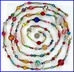 All VINTAGE & ANTIQUE 120 Xmas Mercury Glass BIG BEAD Garland Ornament 10 feet