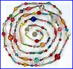All VINTAGE & ANTIQUE 120 Xmas Mercury Glass BIG BEAD Garland Ornament 10 feet