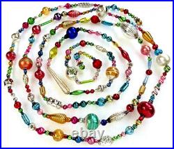All VINTAGE & ANTIQUE 120 Xmas Mercury Glass BIG BEAD Garland Ornament 10 feet