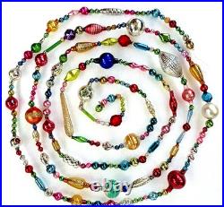 All VINTAGE & ANTIQUE 120 Xmas Mercury Glass BIG BEAD Garland Ornament 10 feet