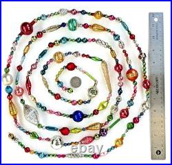 All VINTAGE & ANTIQUE 120 Xmas Mercury Glass BIG BEAD Garland Ornament 10 feet