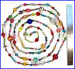 All VINTAGE & ANTIQUE 120 Xmas Mercury Glass BIG BEAD Garland Ornament 10 feet