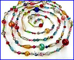 All VINTAGE & ANTIQUE 120 Xmas Mercury Glass BIG BEAD Garland Ornament 10 feet