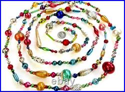All VINTAGE & ANTIQUE 120 Xmas Mercury Glass BIG BEAD Garland Ornament 10 feet