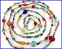 All VINTAGE & ANTIQUE 120 Xmas Mercury Glass BIG BEAD Garland Ornament 10 feet