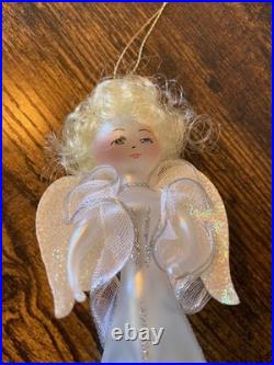 Angel Christmas Ornament Glass Vintage De Carlini