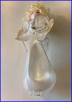 Angel Christmas Ornament Glass Vintage De Carlini