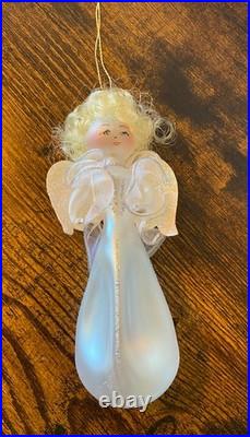 Angel Christmas Ornament Glass Vintage De Carlini