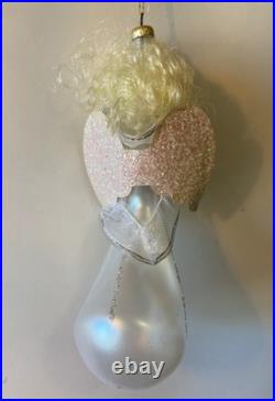 Angel Christmas Ornament Glass Vintage De Carlini