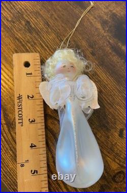 Angel Christmas Ornament Glass Vintage De Carlini