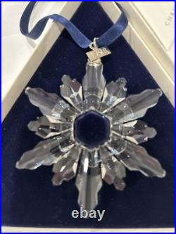 Annual 1998 Swarovski Crystal Snowflake Christmas Ornament Original Boxes & COA