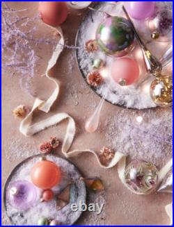 Anthropologie Glass Ball Ornaments Rainbow SET 25 Bulb Christmas Metallic 3 NEW