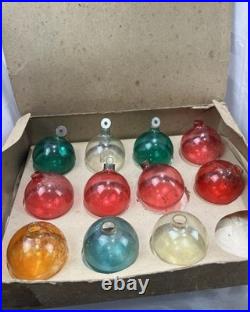 Antique 11 Unsilvered Shiny Brite Paper Cap Hanger Glass Christmas Tree Ornament
