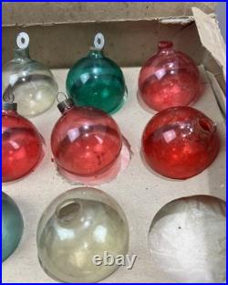 Antique 11 Unsilvered Shiny Brite Paper Cap Hanger Glass Christmas Tree Ornament