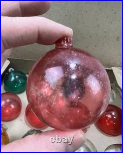 Antique 11 Unsilvered Shiny Brite Paper Cap Hanger Glass Christmas Tree Ornament