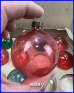 Antique 11 Unsilvered Shiny Brite Paper Cap Hanger Glass Christmas Tree Ornament