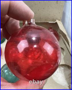 Antique 11 Unsilvered Shiny Brite Paper Cap Hanger Glass Christmas Tree Ornament