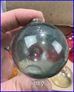 Antique 11 Unsilvered Shiny Brite Paper Cap Hanger Glass Christmas Tree Ornament