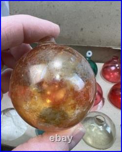 Antique 11 Unsilvered Shiny Brite Paper Cap Hanger Glass Christmas Tree Ornament
