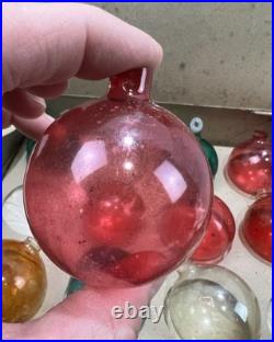 Antique 11 Unsilvered Shiny Brite Paper Cap Hanger Glass Christmas Tree Ornament