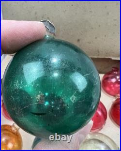 Antique 11 Unsilvered Shiny Brite Paper Cap Hanger Glass Christmas Tree Ornament