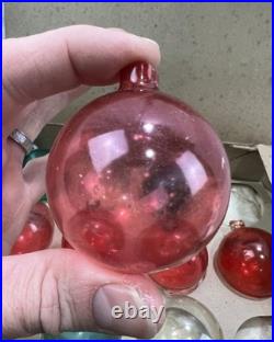 Antique 11 Unsilvered Shiny Brite Paper Cap Hanger Glass Christmas Tree Ornament