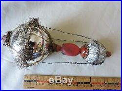 Antique 1890's German Glass Christmas Ornament KRAMPUS Paper Mache Wire Wrapped
