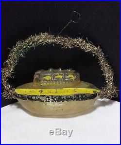 Antique 1920s German Breman Steamship Glass Christmas Ornament