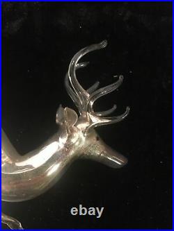 Antique 20s Bimini German Blown MERCURY Art Glass Jumping Art Deco Deer Reindeer