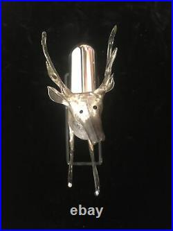 Antique 20s Bimini German Blown MERCURY Art Glass Jumping Art Deco Deer Reindeer